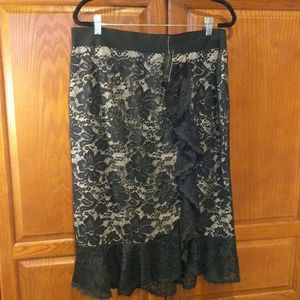 Thalia Sodi Black lace with Cream underlayer